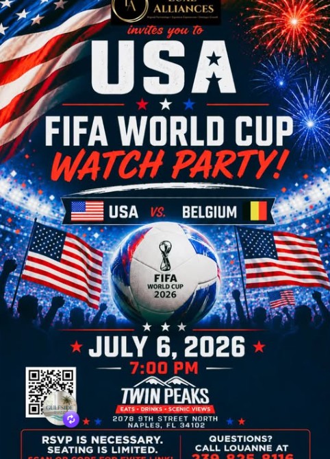 USA World Cup watch party hosted by Luxe Alliances at Twin Peaks, Naples FL